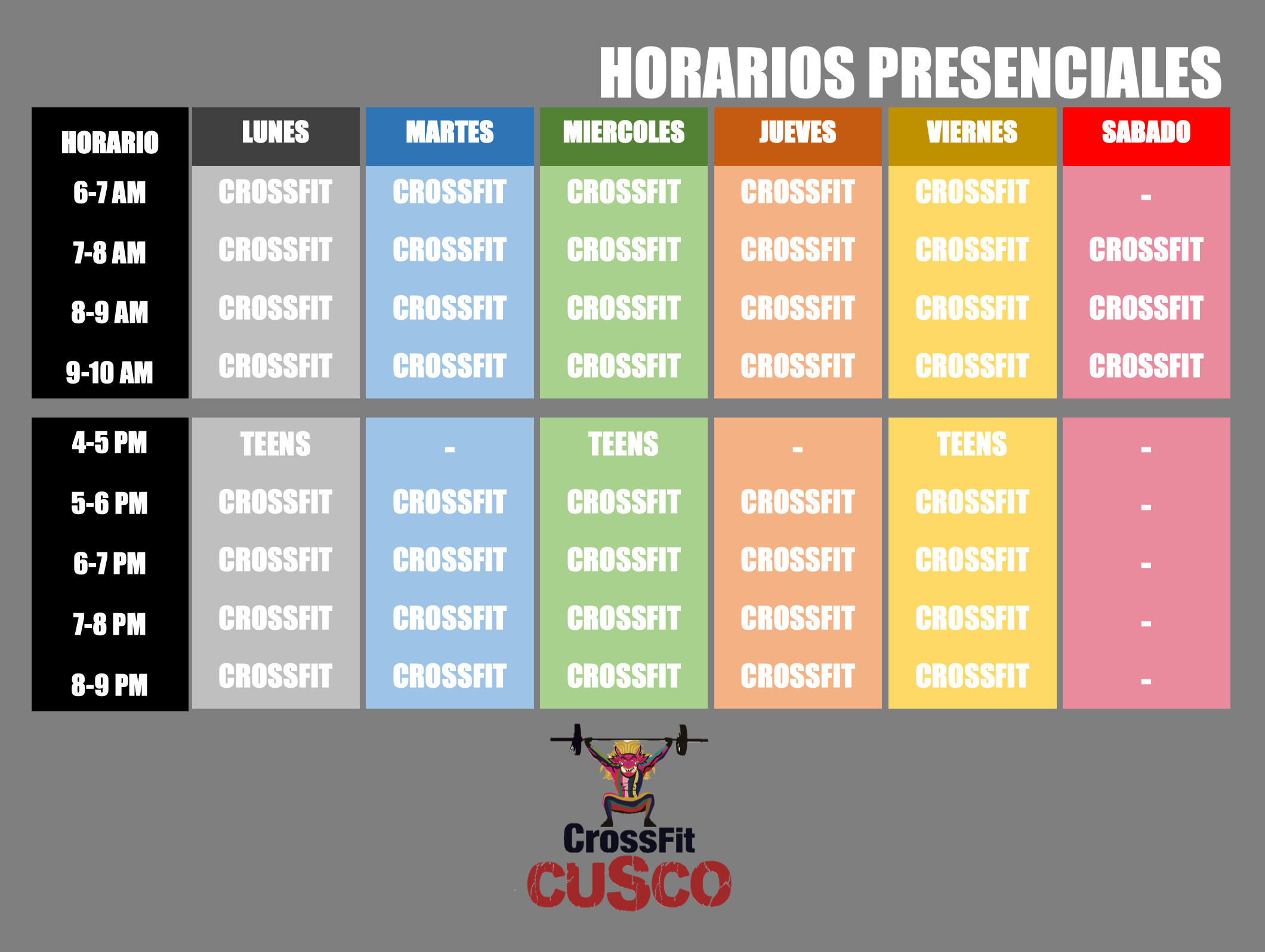 Horarios CrossFit Cusco 2022